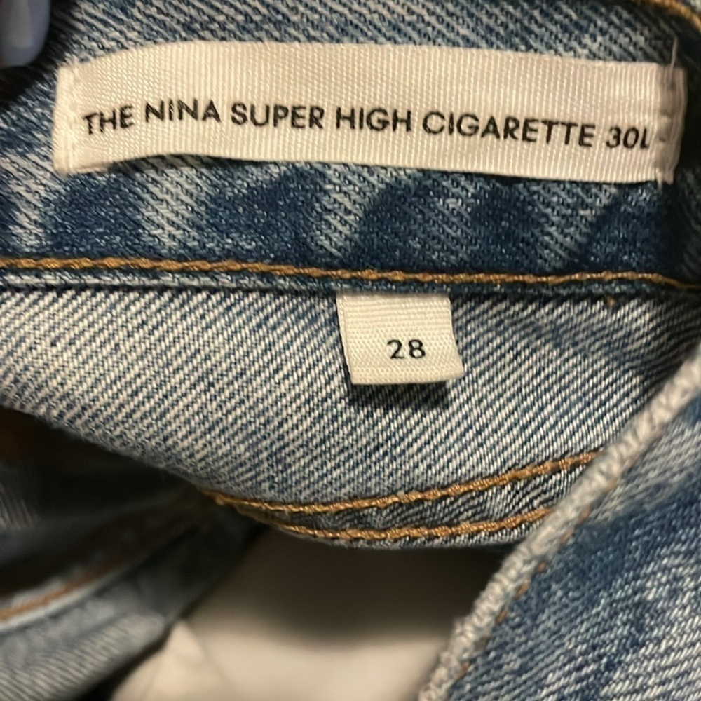 Aritzia Denim Forum The Nina Super High Rise Cigarette Jeans 30L size 28 - Picture 7 of 8
